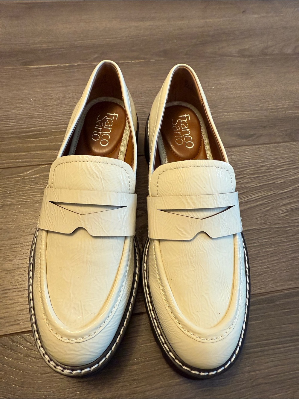 Franco Sarto Cream Women's Penny Loafers